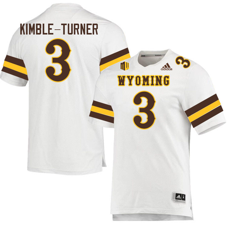 #3 Kaiden Kimble-Turner Wyoming Cowboys Jersey College Football Uniforms,Gears,Jerseys-White